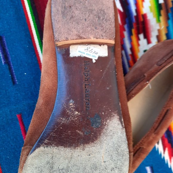 Ralph Lauren Womens Suede  Tassel Loafer 8 1/2 B Vintage made in Italy - Picture 3 of 6